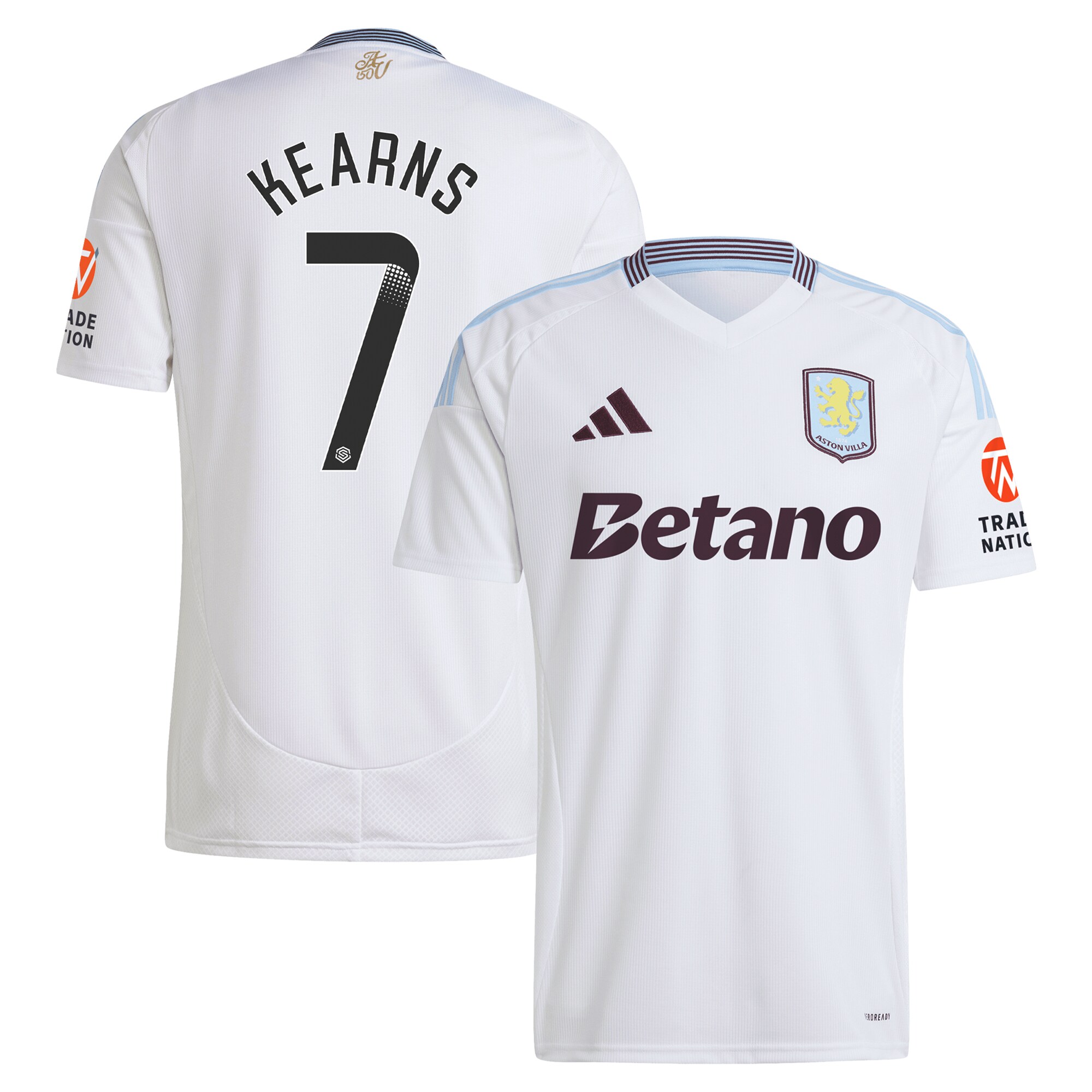 aston villa wsl away shirt 2024-25 with kearns 7 printing Collection | Official Aston Villa Kits for Fans