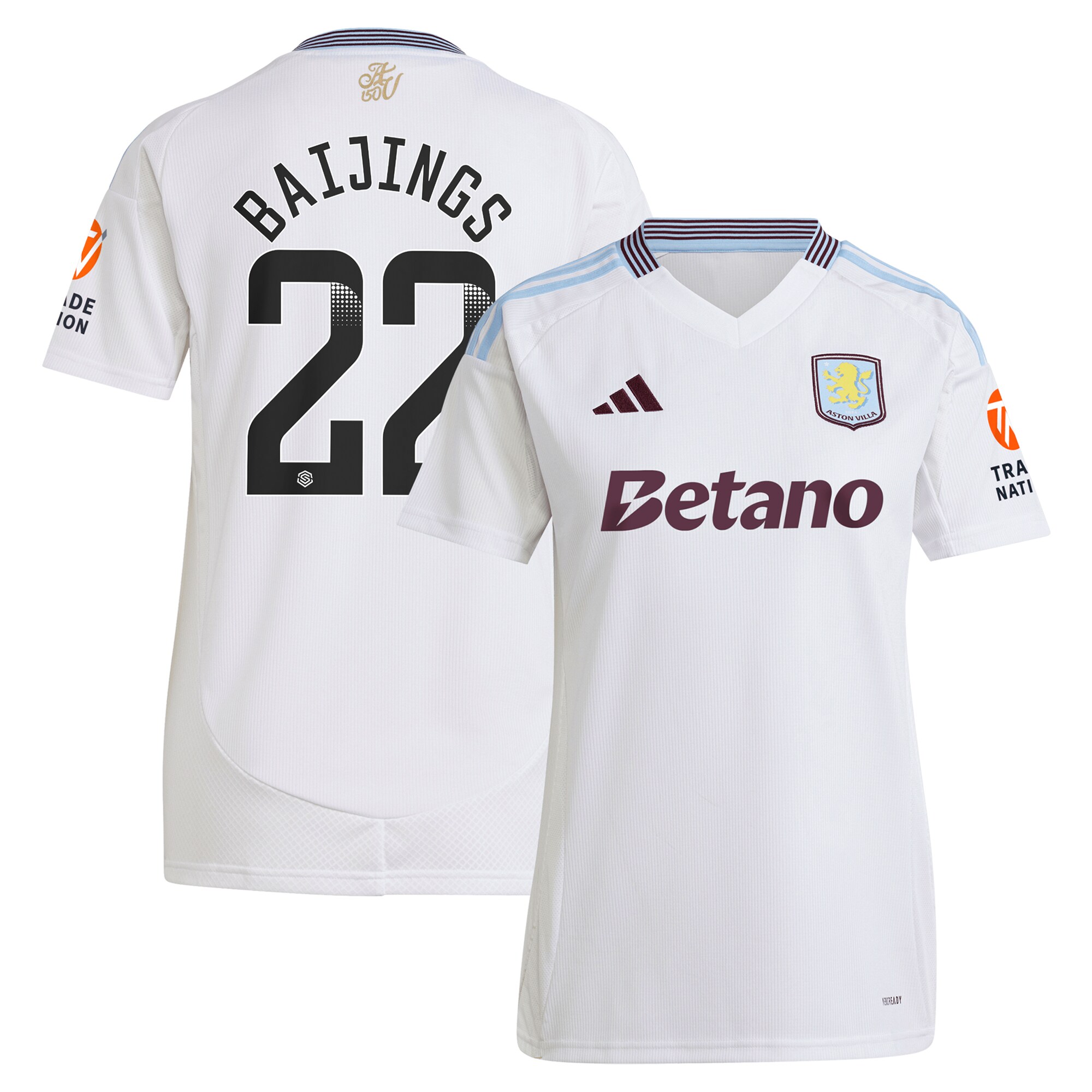 aston villa wsl away shirt 2024-25 – womens with baijings 22 printing Collection | Official Aston Villa Kits for Fans