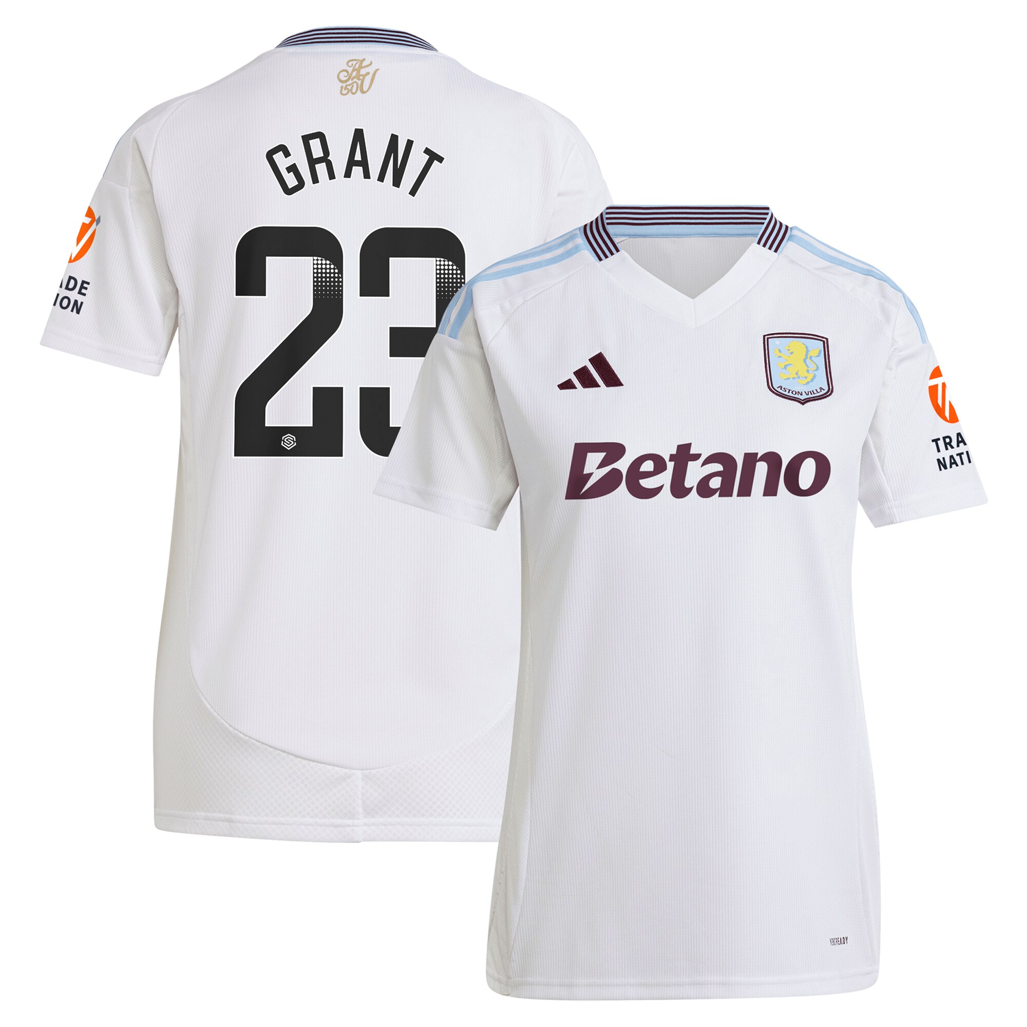 aston villa wsl away shirt 2024-25 – womens with grant 23 printing Collection | Official Aston Villa Kits for Fans
