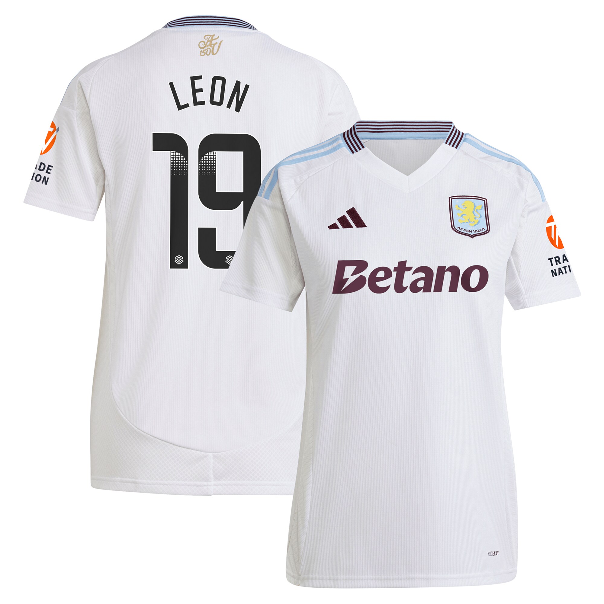 aston villa wsl away shirt 2024-25 – womens with leon 19 printing Collection | Official Aston Villa Kits for Fans