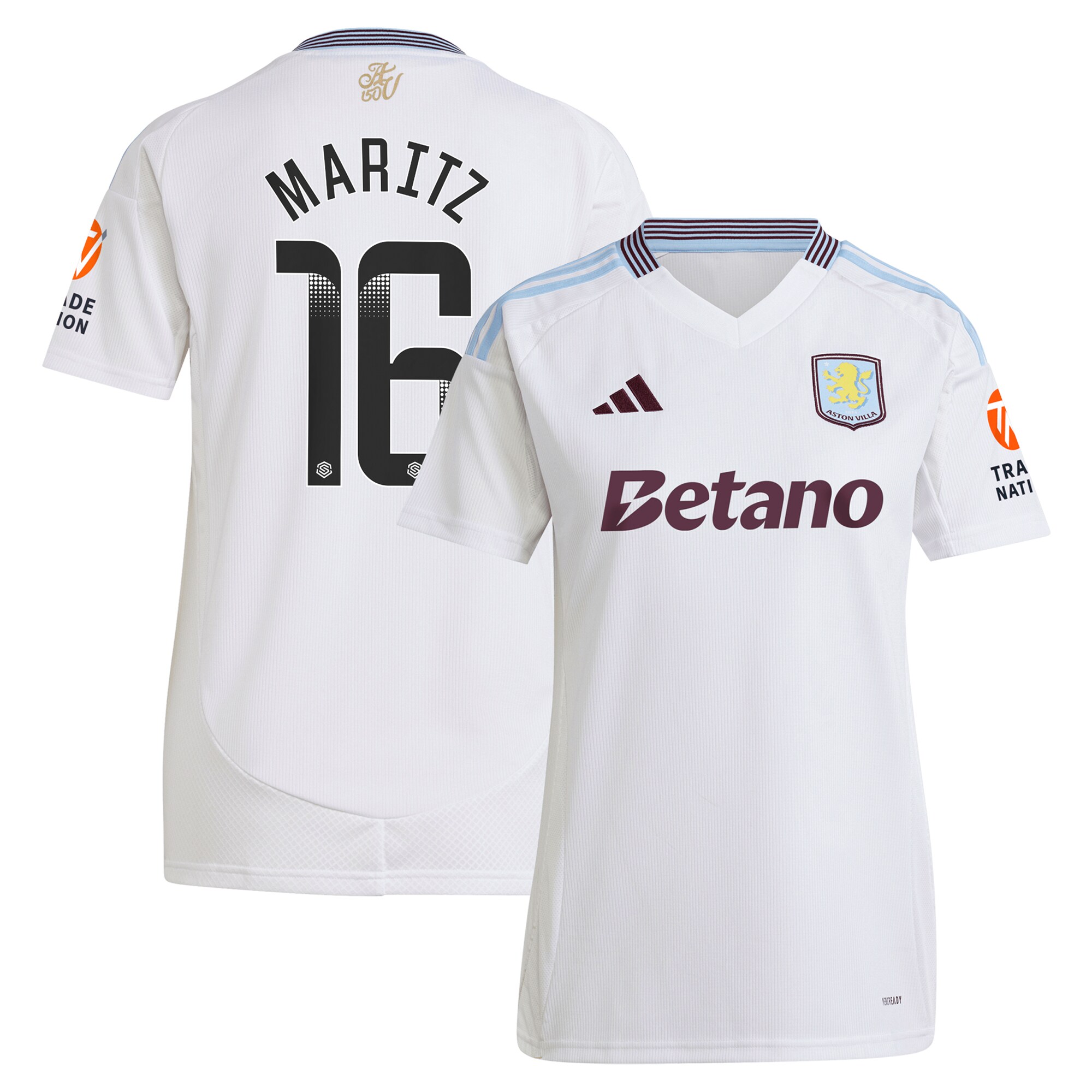 aston villa wsl away shirt 2024-25 – womens with maritz 16 printing Collection | Official Aston Villa Kits for Fans
