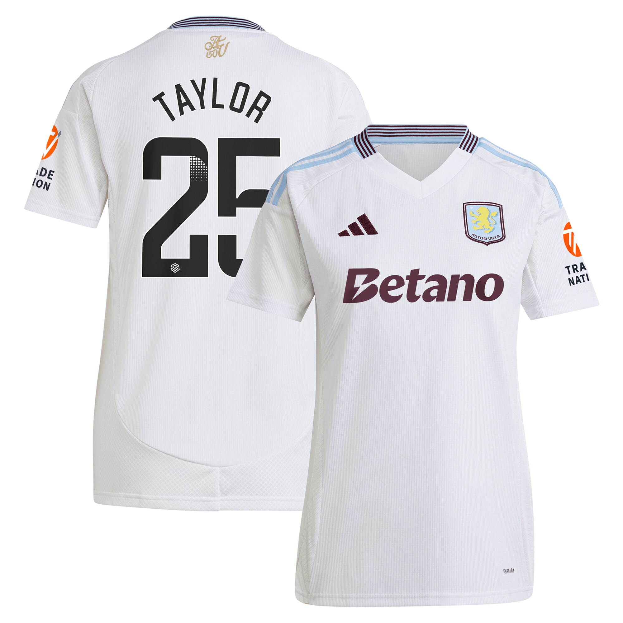 aston villa wsl away shirt 2024-25 – womens with taylor 25 printing Collection | Official Aston Villa Kits for Fans